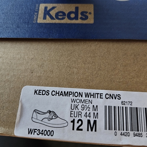 Size 12 Keds White Canvas Shoes - Picture 2 of 4